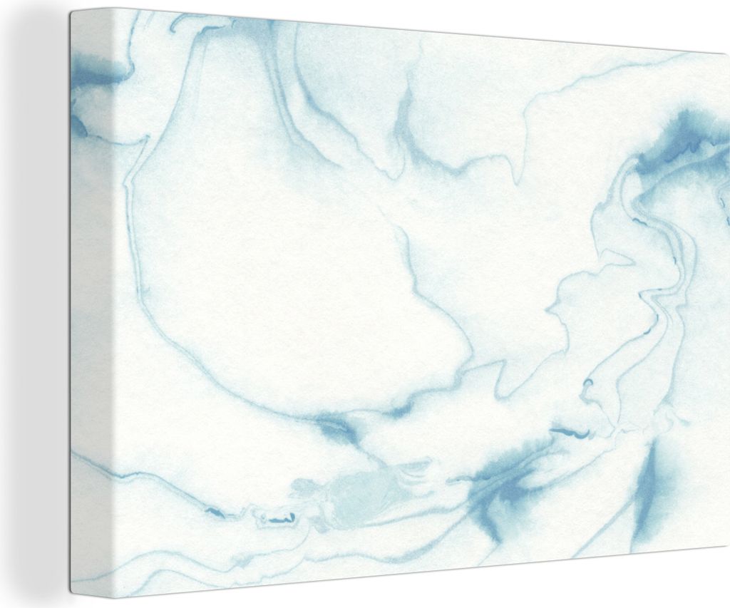 OneMillionCanvasses - Leinwandbilder - 150x100 cm, Marmor - Blau - Muster, Wandbilder Kunstdruck Wanddekoration - Foto auf Leinwand - Gemälde au...