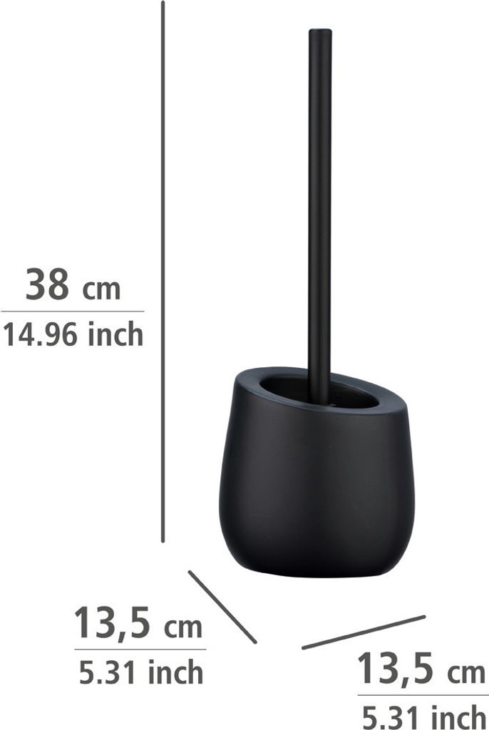 WENKO WC-Garnitur Badi Schwarz Keramik 13,5 x 38 cm Produktbild 4