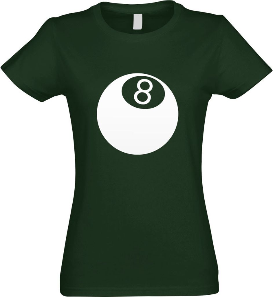 Kiwistar - T-Shirt tailliert - Damen - flaschengrün - 8 Ball - mit Motiv Bedruckt - Funshirt Design - Sport - Freizeit - Damen - XXL