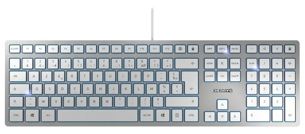 Clavier AZERTY anti-fatigue Cherry KC 6000 Slim filaire ultra-plat