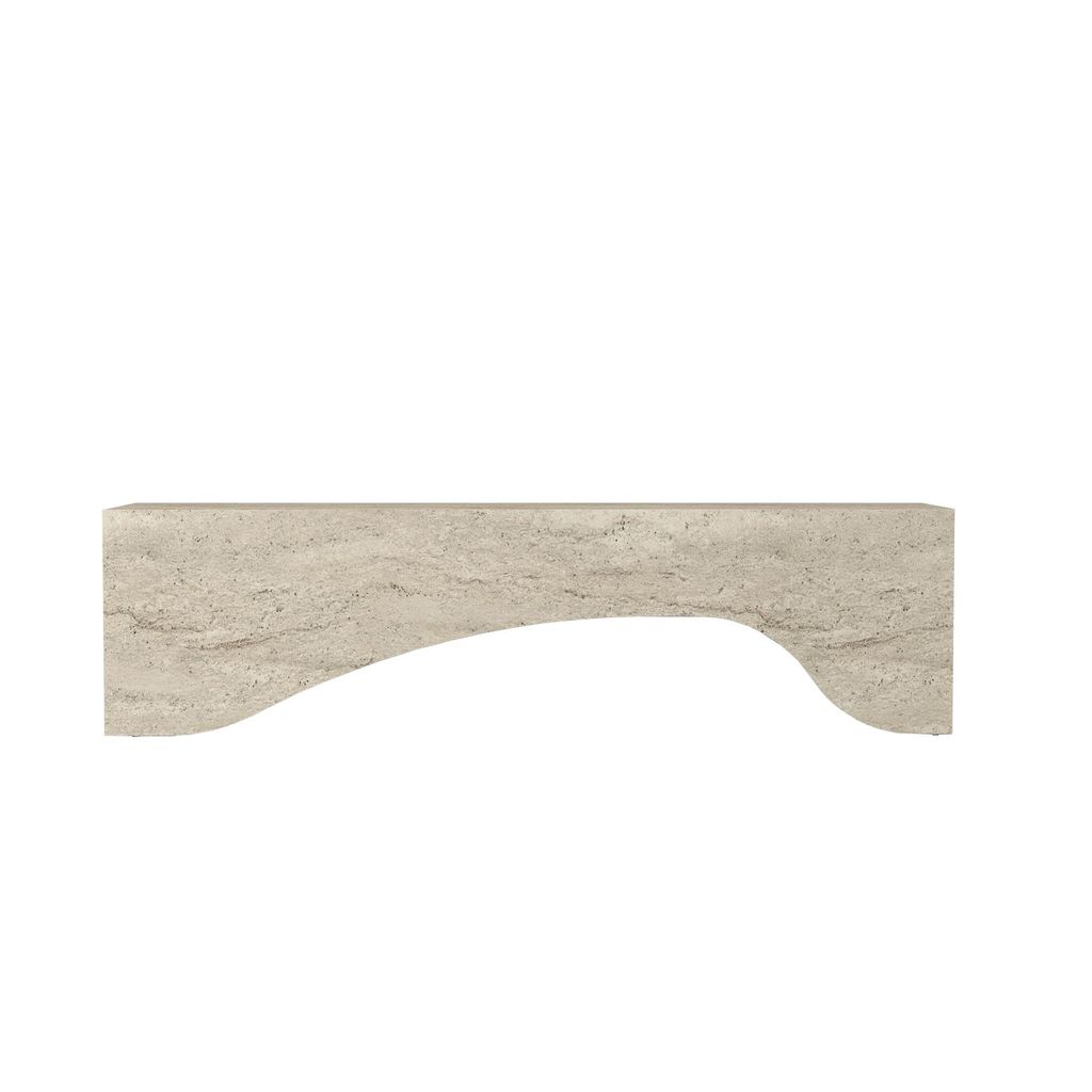 moebel17 TV Lowboard 150 cm Travertin Optik – Modernes Lowboard TV Schrank – TV Board Wohnzimmer – Fernsehtisch Steinoptik – TV Möbel Side...