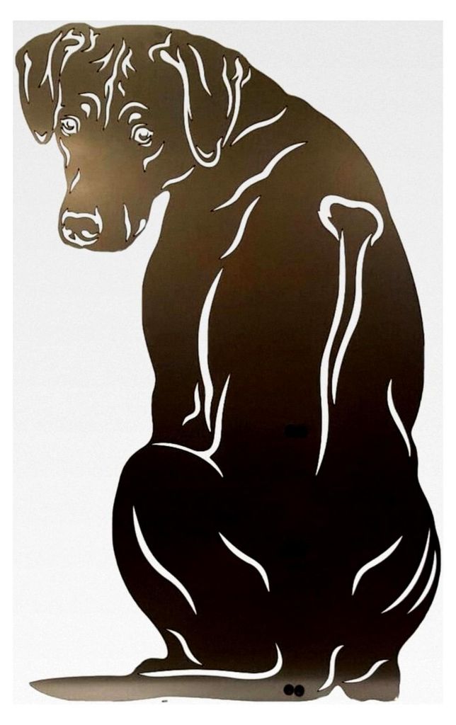 Rhodesian Ridgeback RR Höhe ca. 80 cm Gartenstecker Rostdeko