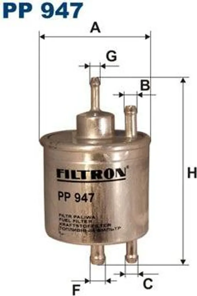 Filtre à carburant Mercedes Classe A et Vaneo FILTRON PP 947 Qualité OE