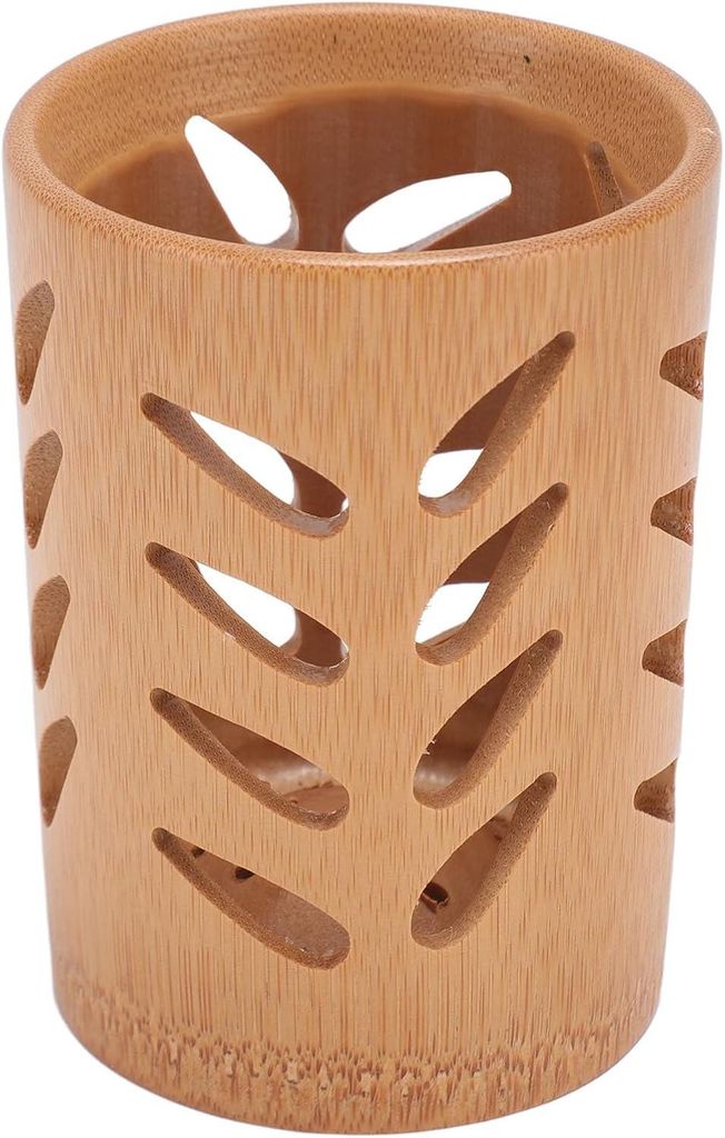 Pinselhalter aus Holz mit Abtropfschale und Abflusslöchern, schnelltrocknender Becher für Make-up-Pinsel und Applikatoren