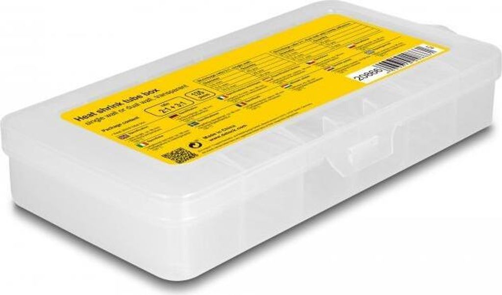 DELOCK Schrumpfschlauch Sortimentsbox transparent 135-teilig