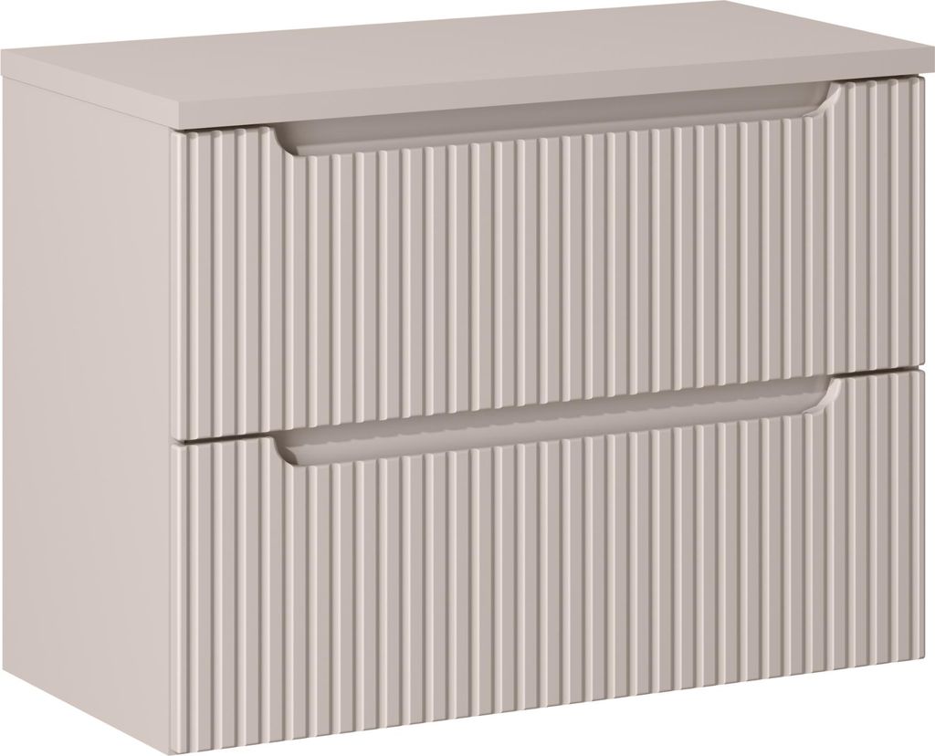 Badezimmerschrank 80 Cm Kaschmir Mit Aufsatz - Modern, Geriffelt, Stilvoll