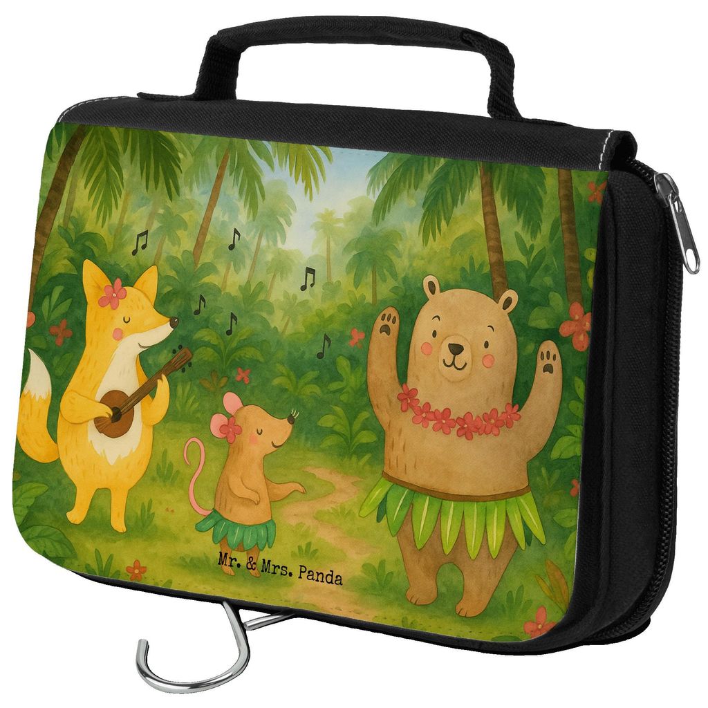 Mr. & Mrs. Panda Necessaire Waldtiere Aloha Design - Weiß - Geschenk, kulturtäschchen, Kulturtasche, kosmetiktäschchen, Musik, Igel, Lustige Spr...