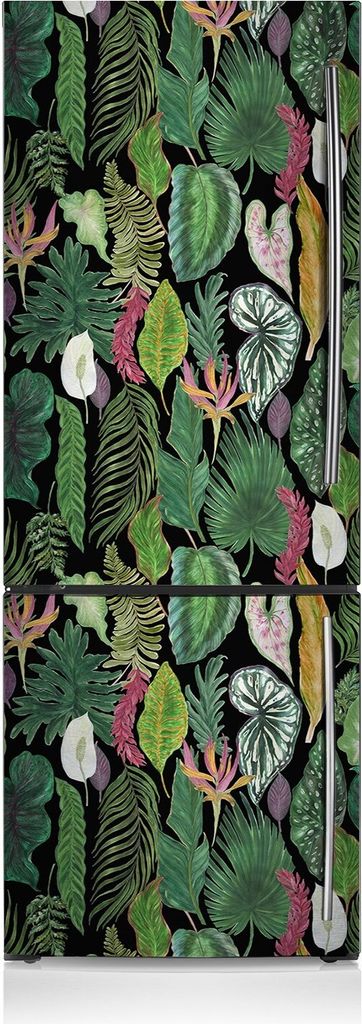 Magnetfolie Magnete Küche Kühlschrank Dekoration 60x205 cm - Tropische Blätter