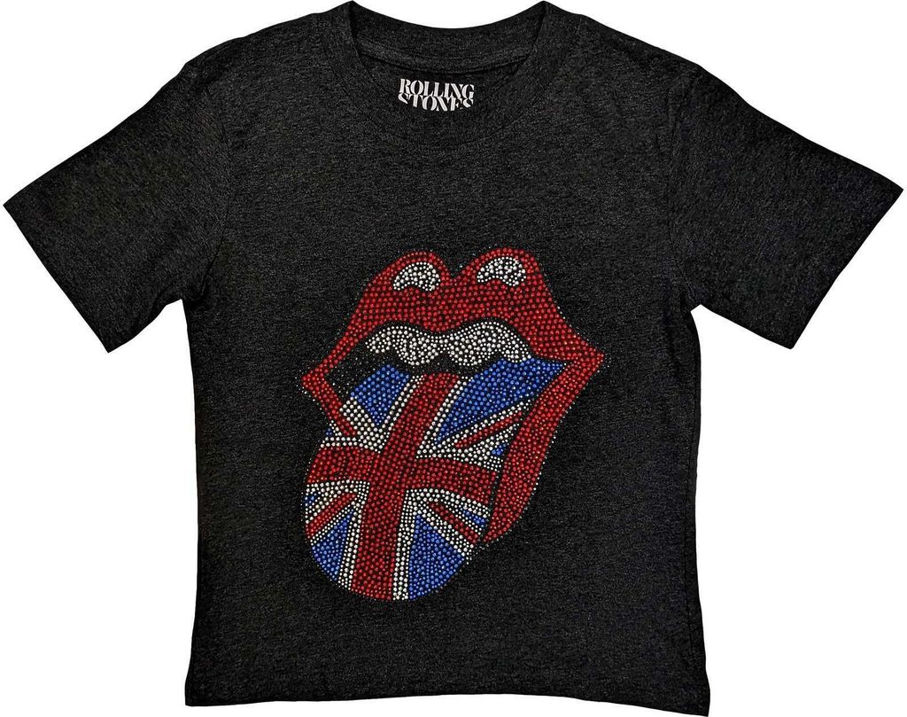 The Rolling Stones - "British" T-Shirt Verziert für Kinder RO9312 (116) (Schwarz)