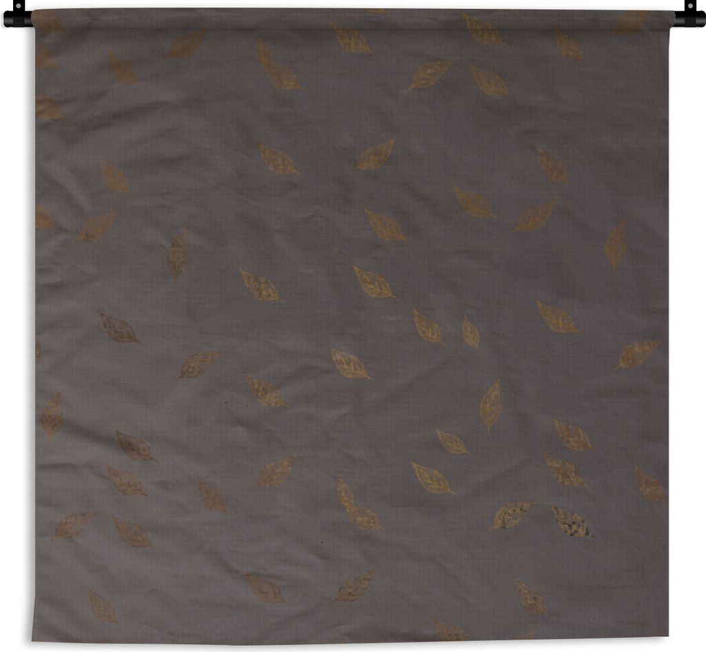 MuchoWow Wandteppich Wandbehang Blatt - Muster - Braun 150x150 cm Tapisserie Dekoration Wandtuch - Wohnaccessoires - Modernes