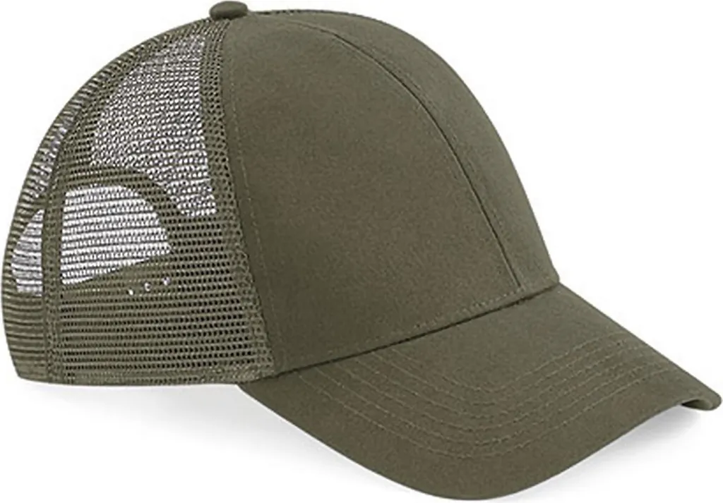 Berretto Trucker Beechfield B60 Oliva in Cotone Organico | Shop Online