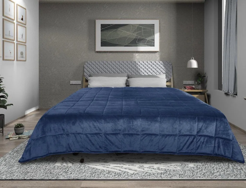 Happyment Weighted Blanket 9kg Blu - Ottimizzazione Sonno e Stress - 8