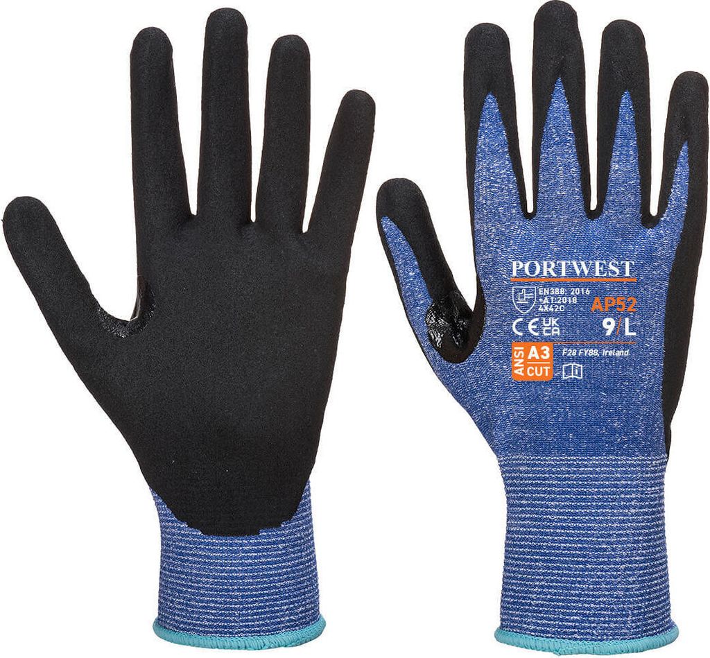 Portwest AP52 Dexti Ultra Schnittschutz-Handschuh Blue/Black Gr. L