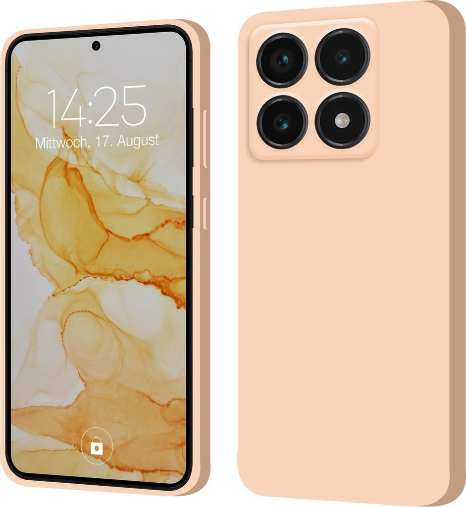 Hülle für Xiaomi 14T Pro Case Cover Bumper Silikon Softgrip Schutzhülle Farbe: Rosa