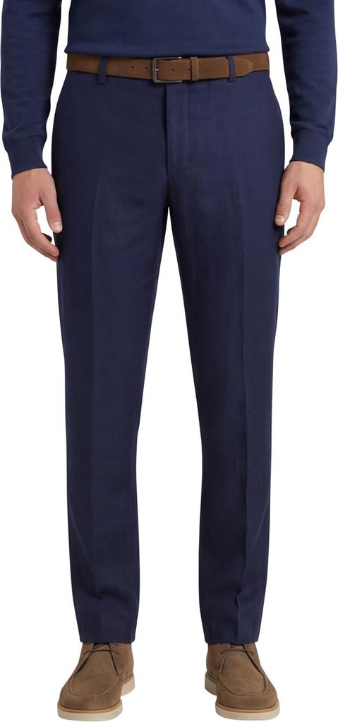 Meyer Hose blau Baumwolle Bonn Flatfront