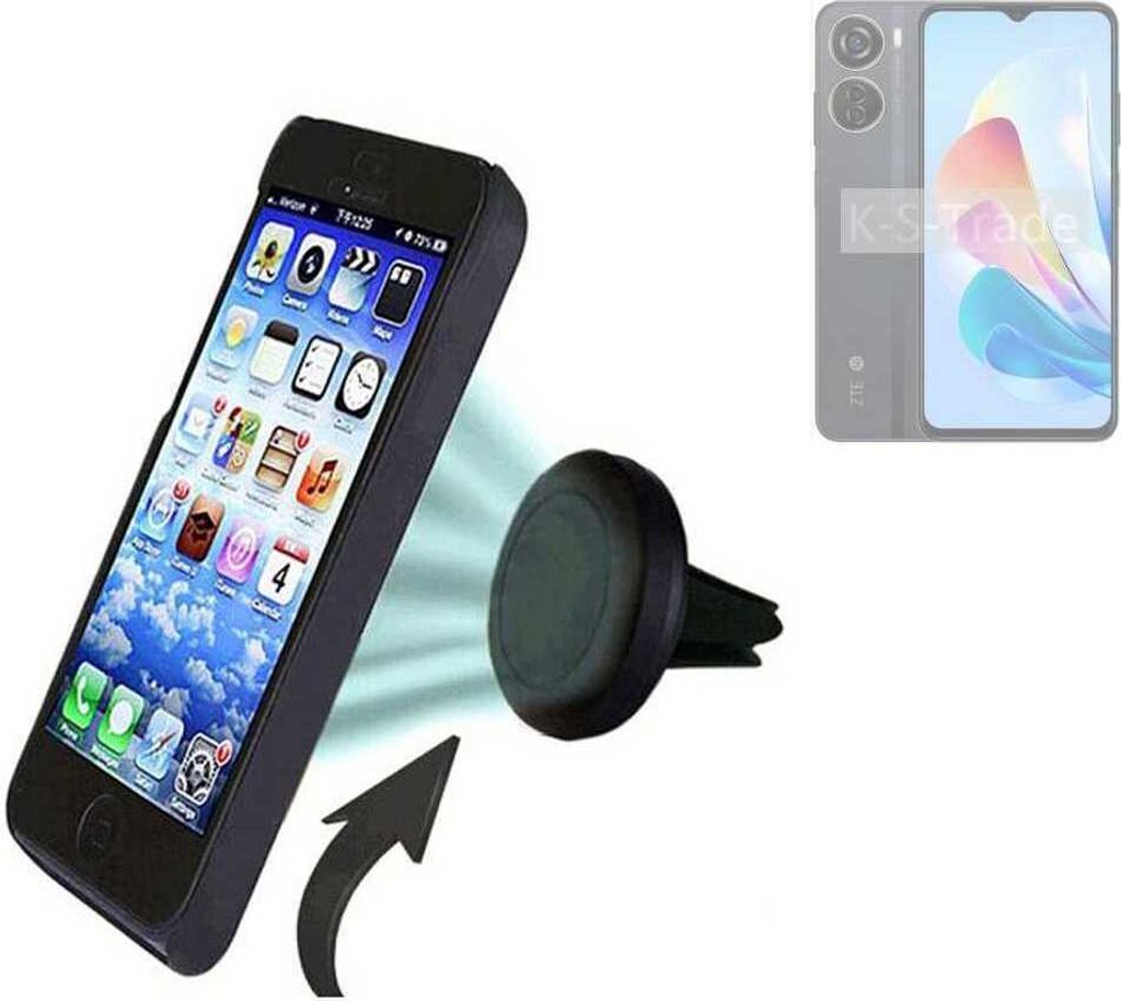 K-S-Trade Kompatibel mit ZTE Blade V40 Design Auto Handy Halterung KFZ Halter Lüftungsgitterhalterung Air Vent mount Smartphone Halter