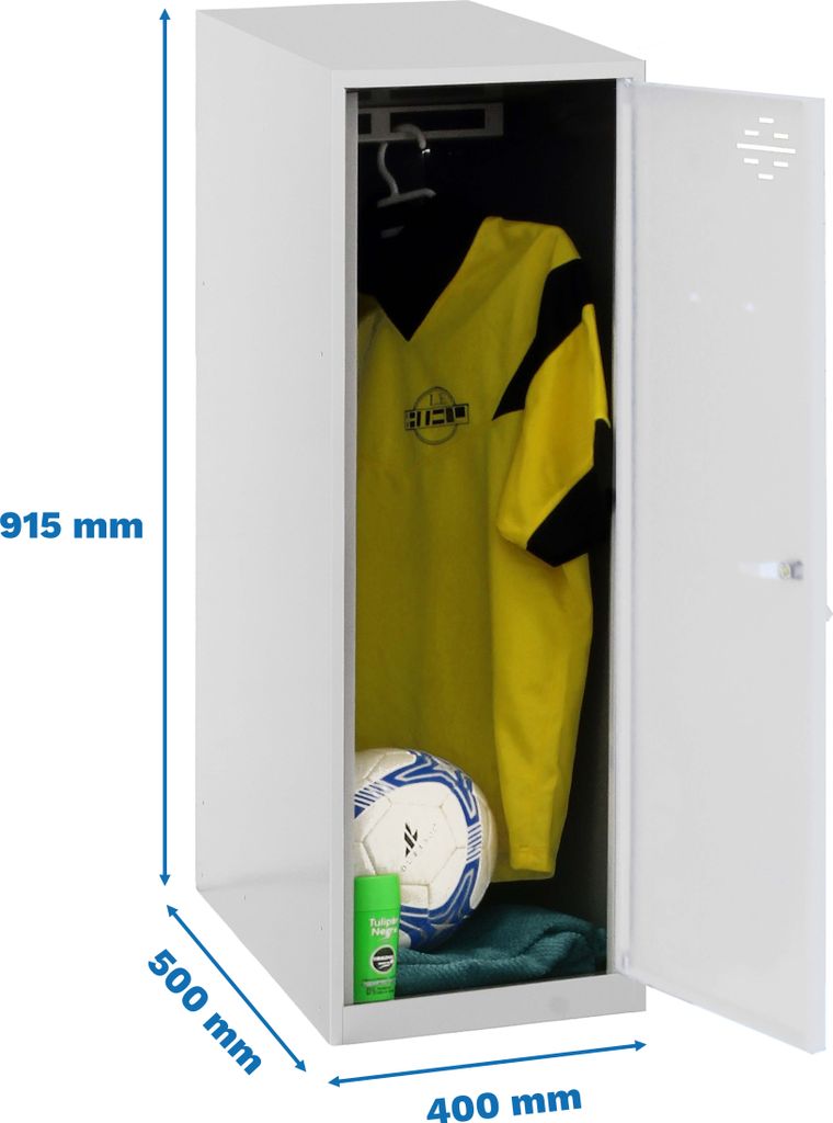 Simonrack Spind SIMONLOCKER DISM SINGLE grau, weiß 8425437117985, 1 Schließfach 40,0 x 50,0 x 91,5 cm
