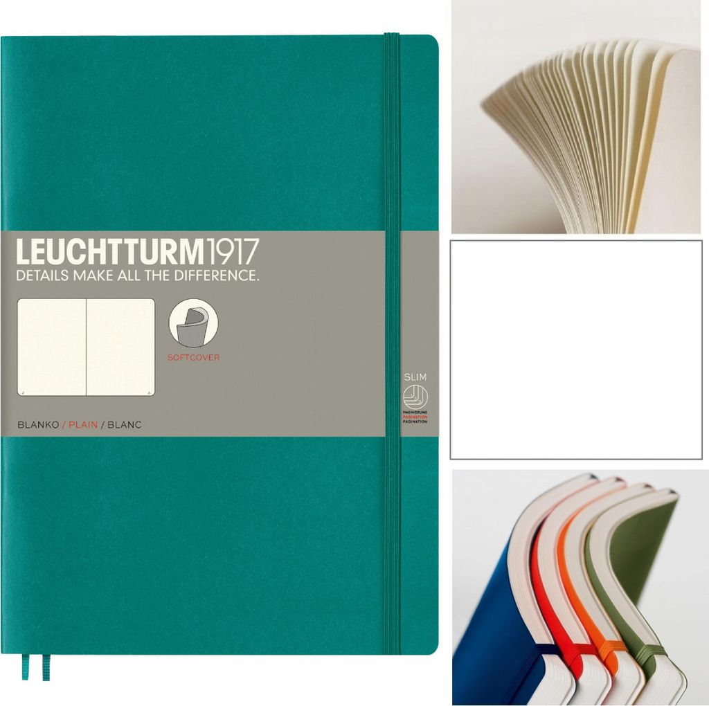 LEUCHTTURM1917 Notizbuch Notizheft B5 Glattes Softcover Skizzenbuch SMARAGD