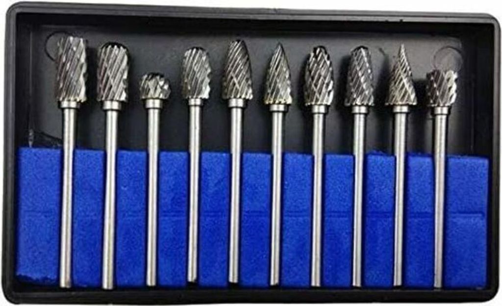 10 Stück 3 mm x 6 mm Rotations-Hartmetallfräser für Dremel-Holzbearbeitung, Gravieren und Bohren