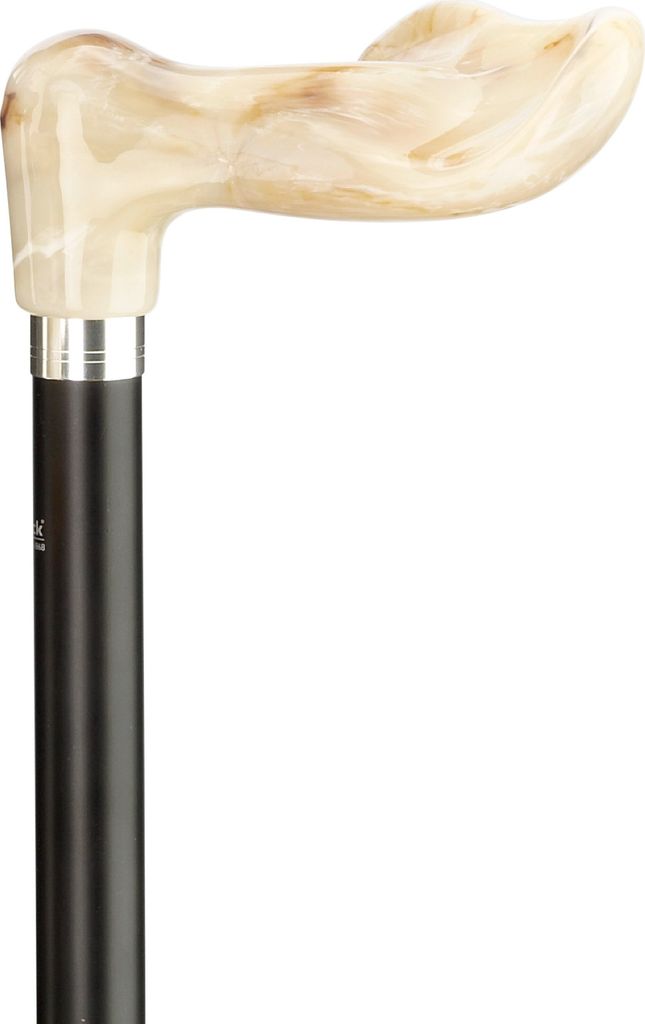 Fischer-Stock schwarz marmorierter Griff rechts