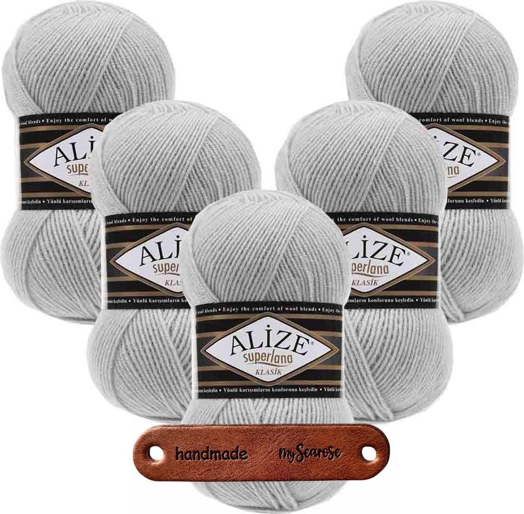 5 x ALIZE Superlana Klasik 168 mit Label Produktbild 