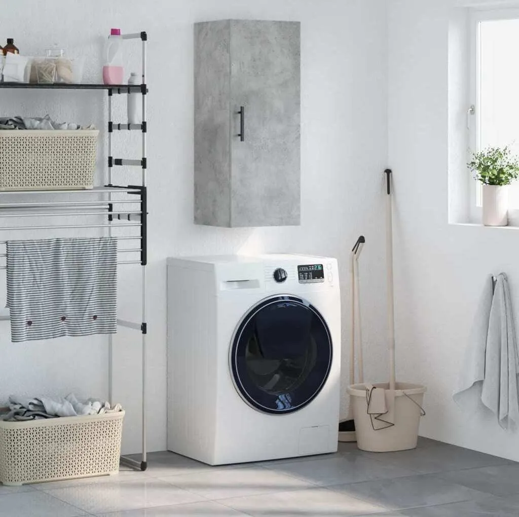 Vetrina Pensile Moderna 34,5x34x90 cm - Design 2047697 Grigio Cemento