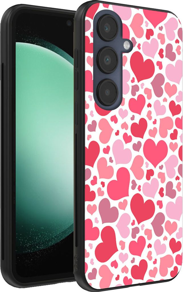 Smartphonica Telefon Fall geeignet für Samsung Galaxy S23 FE mit Herzen drucken - Herzen Design TPU Backcover Fall - Kinder Fall mit Herzen Design