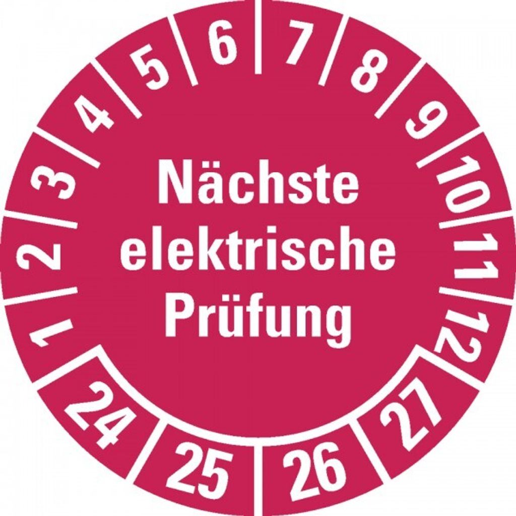 Dreifke Aufkleber I Prüfplakette Nächste elektrische Prüfung 24-27, rot, Dok...