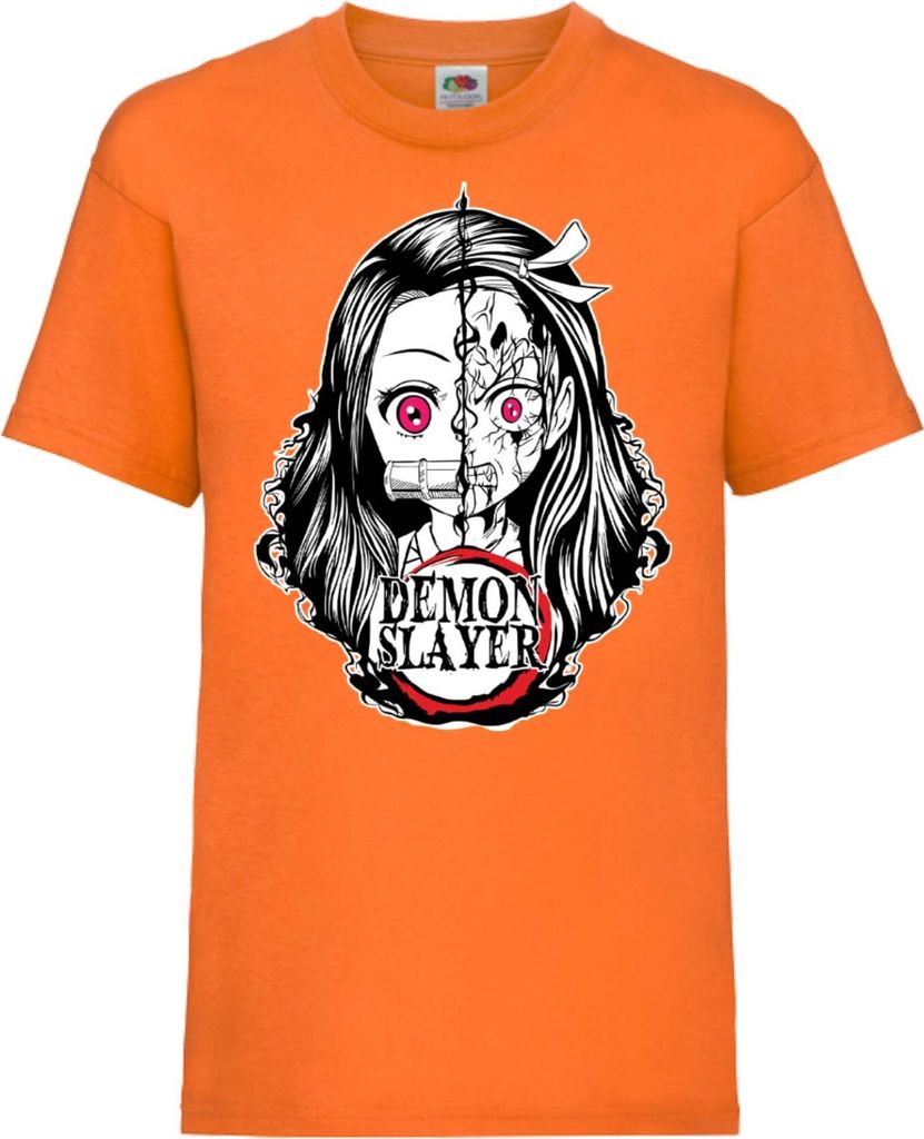 Kinder T-Shirt Demon Anime Slayer Nezuko Kamado 03 Chosen Demon, 9-11 Jahr - 140 / Orange