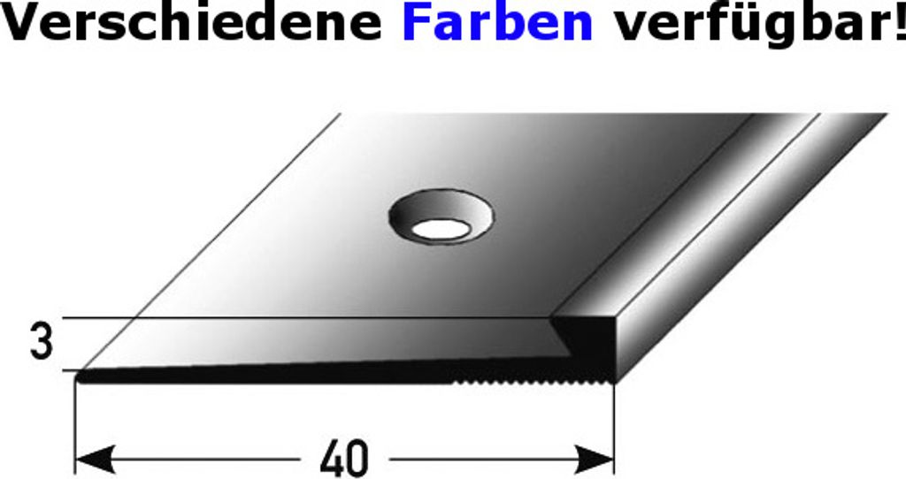 Anstoßprofil "Blackwater" Anstoßleiste für Designbeläge, 3 mm Einfasshöhe, Aluminium eloxiert, gebohrt, Typ 27-goldfarbig
