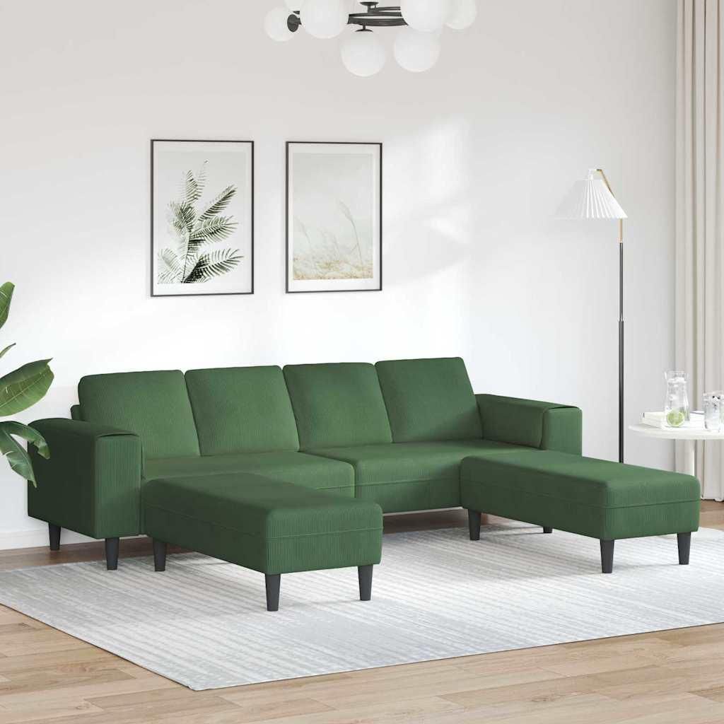 Best Möbel Stoffsofa mit Kissen Dunkelgrün Cordstoff,Klassische Sofas CL13463