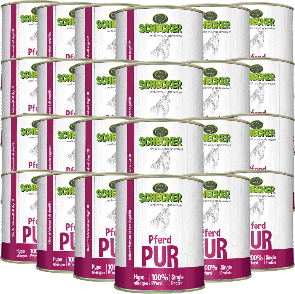24 x 820g - Schecker Nassfutter - 100% Pferd pur - Produktbild 