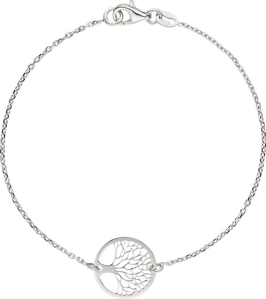 1,4mm Armband Ankerarmband mit Anhänger Lebensbaum 925 Silber Armschmuck, 19cm