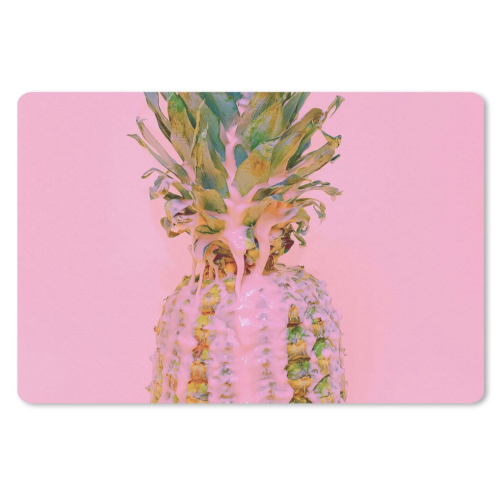 MuchoWow Mauspad Mousepad Farbe - Ananas - Rosa - Sommer 27x18 cm - Mousepads - Maus Mat - Pad - Mausunterlage - Büroartikel - Desk Matten