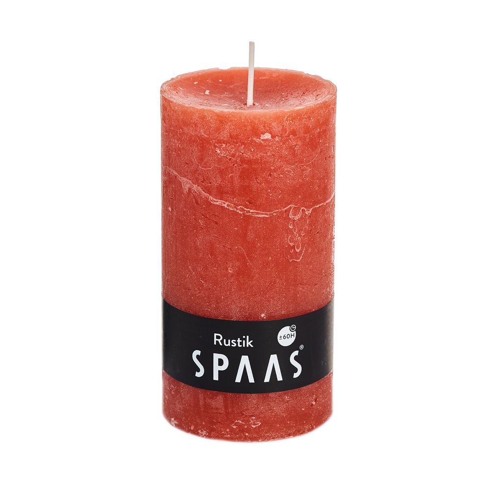 Stumpenkerze SPAAS RUSTIK 13 cm orange