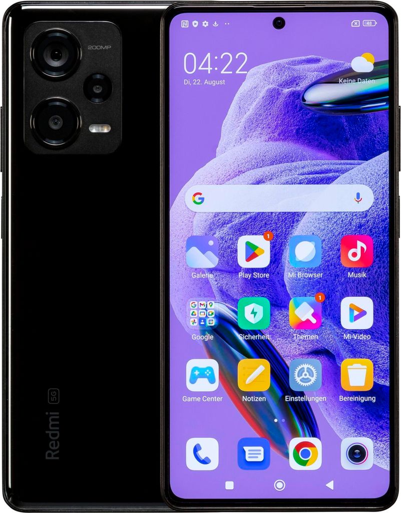 Xiaomi Redmi Note 12 Pro+ 5G 8/256G schwarzes Smartphone Produktbild 