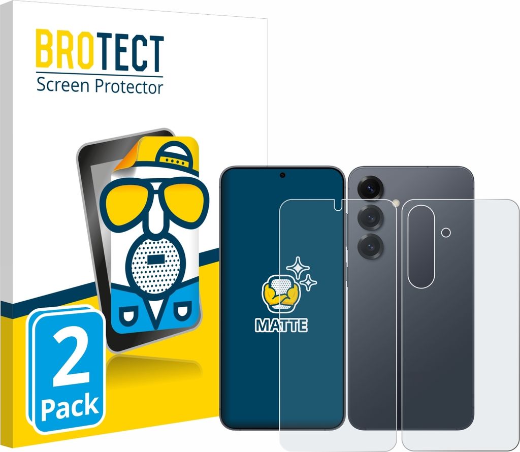 2x BROTECT Schutzfolie für Samsung Galaxy S25 (Display+Rückseite) Displayschutz Displayschutzfolie Folie Matt Entspiegelungsfolie