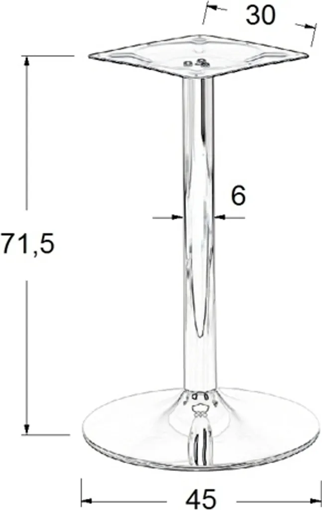Base Tavolo Cromata SH-4005 Diametro 45cm Altezza 71.5cm Professionale - 2
