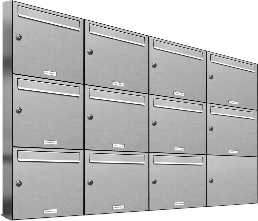 11er Edelstahl Briefkasten Anlage 11 Fach Wandbriefkasten Postkasten