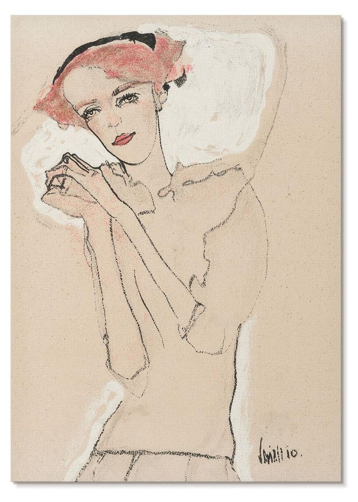 POSTER - 29x42 cm (A3) - Egon Schiele - Porträt einer Frau (1910) von Egon Schiele – eine weibliche Strichzeichnung aus der Sammlung des MET Mus...
