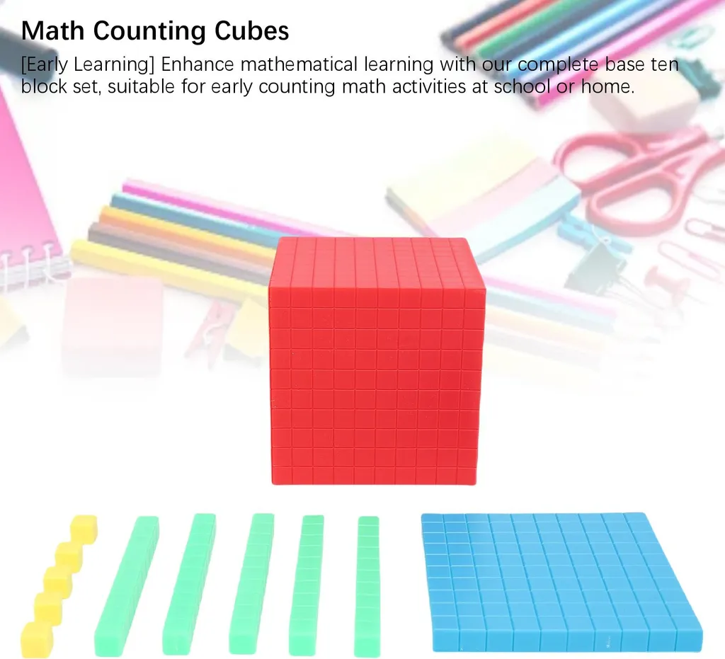 Cubes mathématiques éducatifs matériel base 10 pour valeur de place - 5