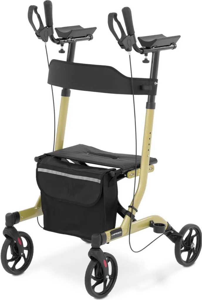 Rollator ajustable 1150 mm Uniprodo Champagne avec assise de 136kg
