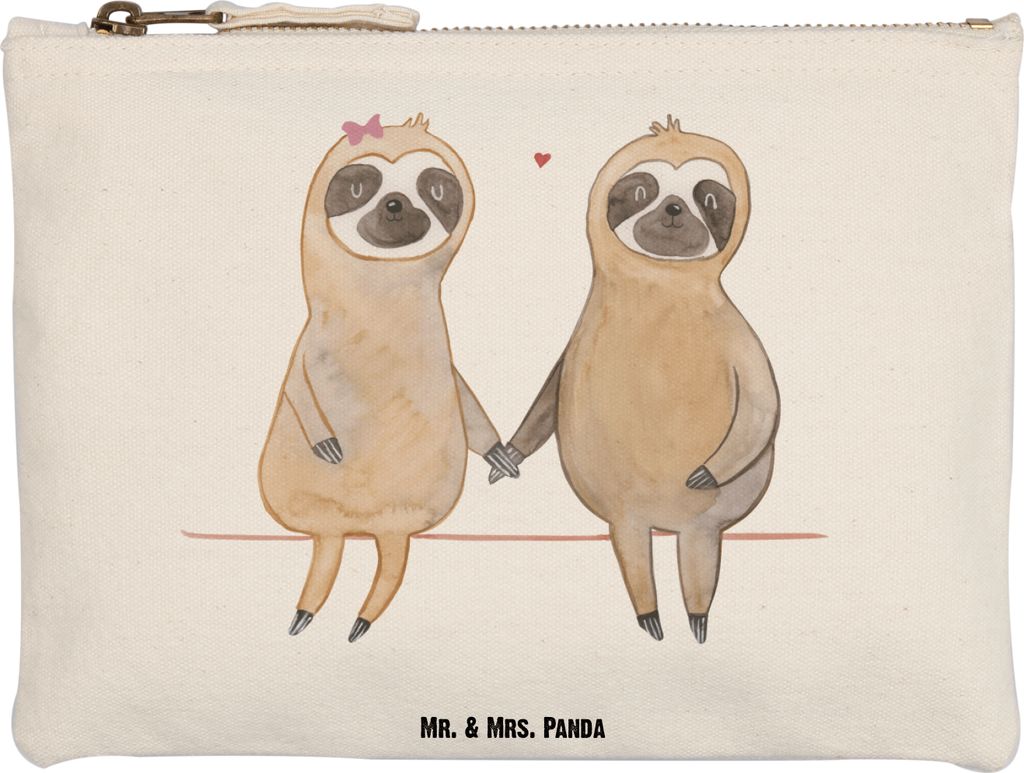Mr. & Mrs. Panda Kosmetiktasche Faultier Pärchen Grösse XL Große - Weiß - Geschenk, Schlampermäppchen, Liebe, Kulturtasche, kosmetiktäschchen...