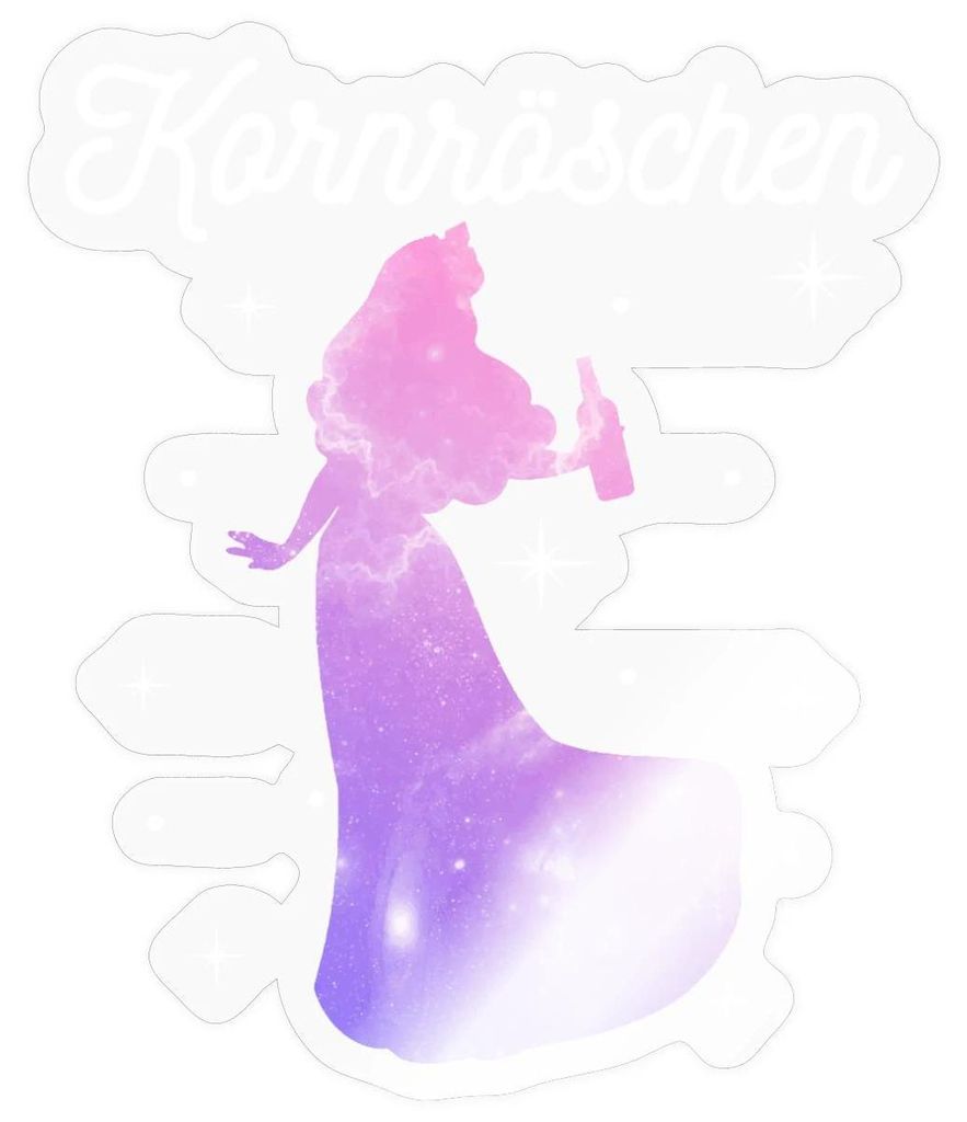 Spreadshirt JGA Frauen | Kornröschen Sticker Aufkleber, 10 x 10 cm, Transparent glänzend