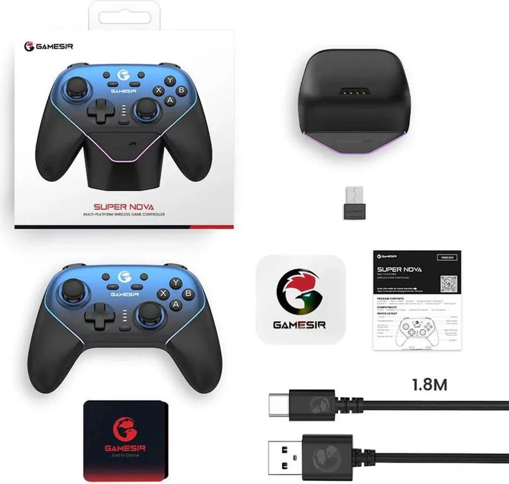 Manette de Jeu sans Fil GameSir T4 Nova Pro pour Nintendo Switch et PC