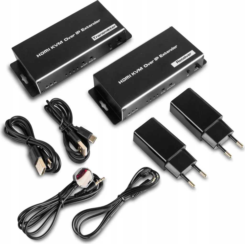 Extendeur HDMI 4K 60Hz KVM avec 2 Ports USB via Câble Réseau 180M