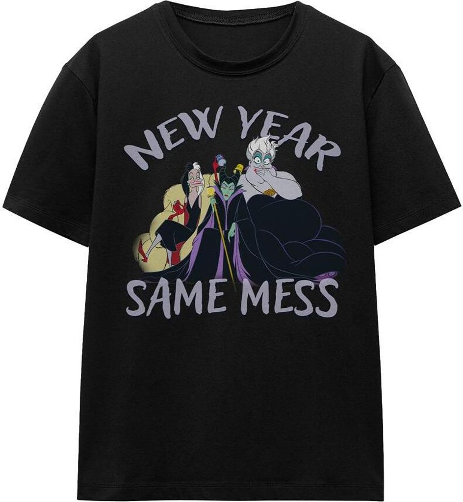 Disney Villains - "New Year, Same Mess" T-Shirt für Herren/Damen Uni TV17265 (L) (Schwarz)