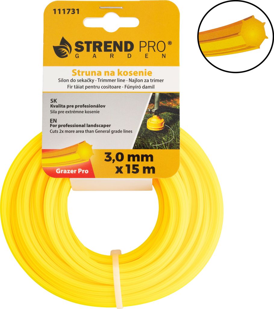 Trimmerfaden Grazer Pro Hepta 3,0 mm, L-15 m, HEX 2 Stück