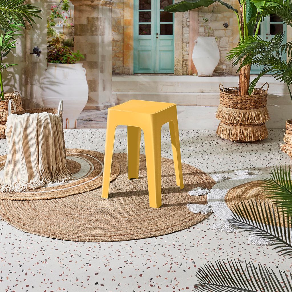 Tabouret - HOME DECO FACTORY - Empilable - Jaune Image du produit 