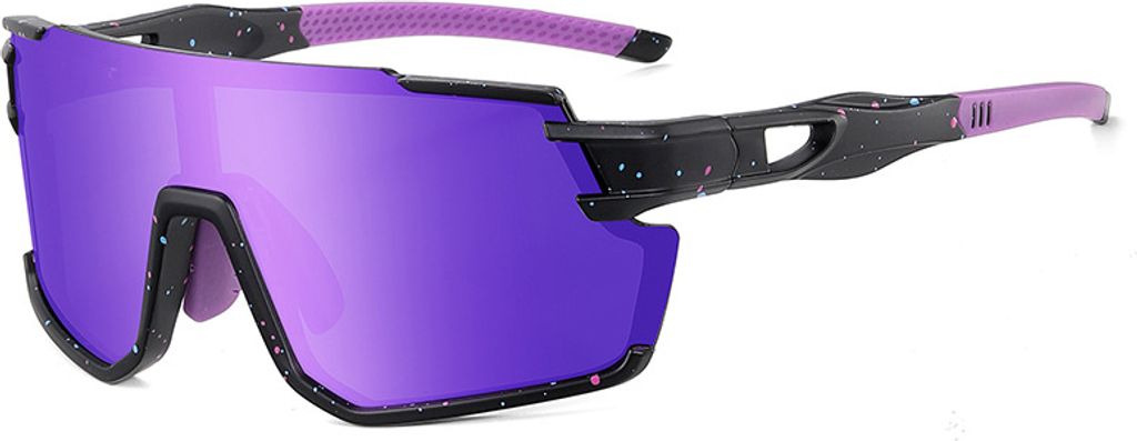INF Sportliche Sonnenbrille - Sandweißer Rahmen Violett